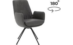 Goossens excellent eetkamerstoel mabach grijs leer - 8202454-02